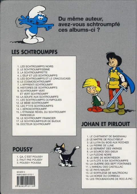 Verso de l'album Les Schtroumpfs Tome 5 Les Schtroumpfs et le Cracoucass