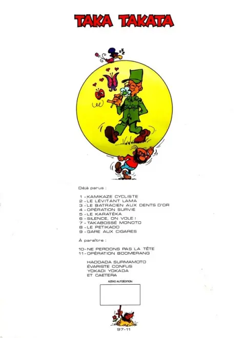 Verso de l'album Taka Takata Tome 3 Le lévitant lama