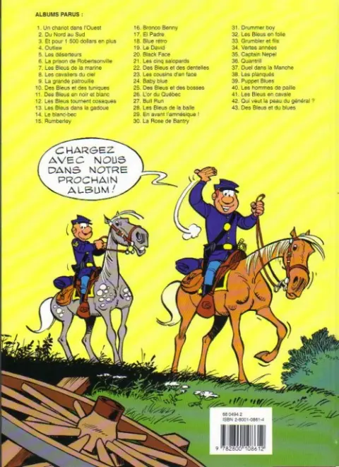 Verso de l'album Les Tuniques Bleues Tome 4 Outlaw