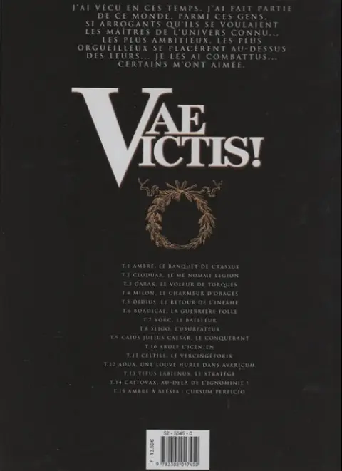 Verso de l'album Vae Victis ! Tome 5 Didius, le retour de l'infâme