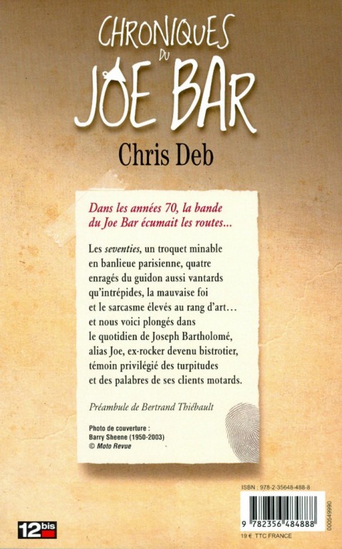 Verso de l'album Joe Bar Team Chroniques du Joe Bar