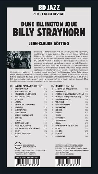 Verso de l'album BD Jazz Duke Ellington joue Billy Strayhorn