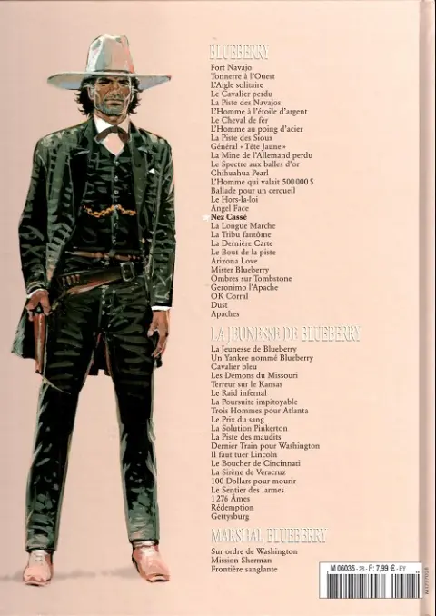 Verso de l'album Blueberry La Collection Tome 18 Nez Cassé