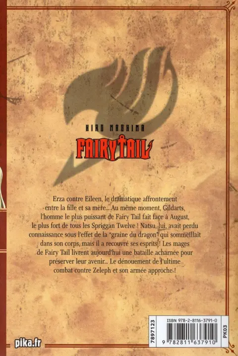 Verso de l'album Fairy Tail 61