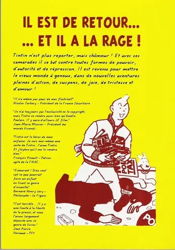 Verso de l'album Tintin Vive la Révolution !