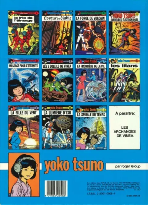 Verso de l'album Yoko Tsuno Tome 12 La proie et l'ombre