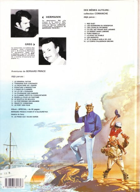 Verso de l'album Bernard Prince Tome 1 Le général Satan