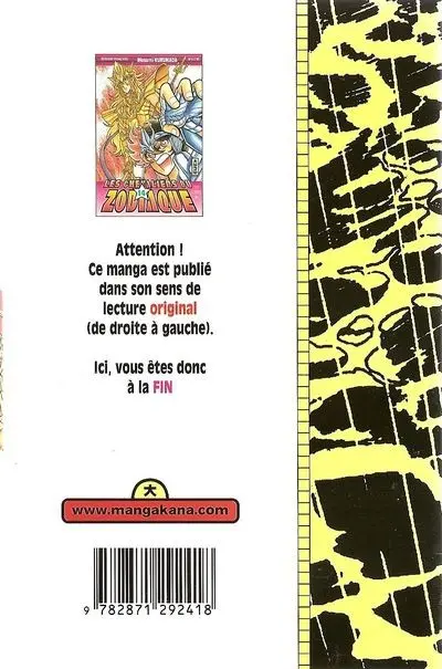 Verso de l'album Saint Seiya - Les Chevaliers du Zodiaque 14 Poséidon, Empereur des mers