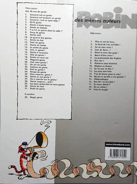 Verso de l'album Léonard Tome 7 Y a-t-il un génie dans la salle