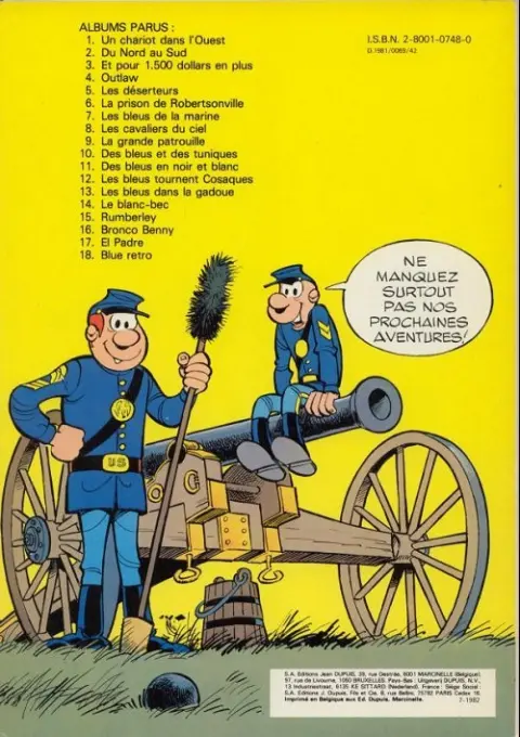 Verso de l'album Les Tuniques Bleues Tome 17 El Padre
