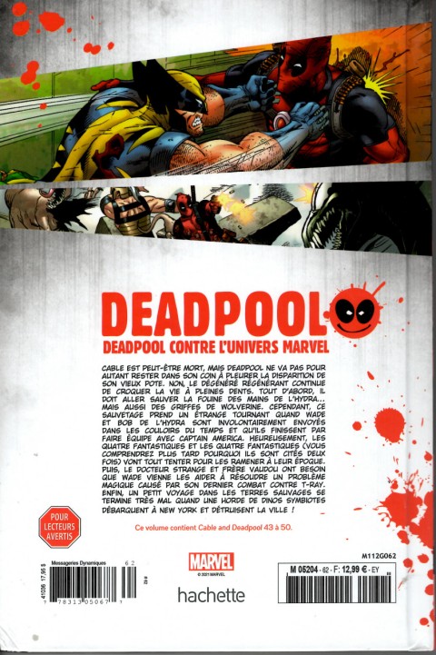 Verso de l'album Deadpool - La collection qui tue Tome 62 Deadpool contre l'univers Marvel