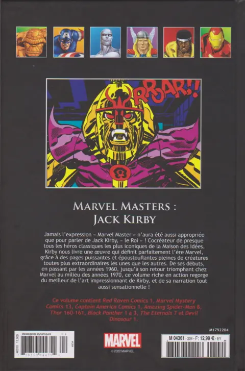 Verso de l'album Marvel Comics - La collection de référence Tome 204 Marvel Masters : Jack Kirby