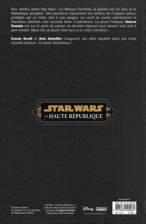 Verso de l'album Star Wars - La Haute République Tome 1 Ordalie