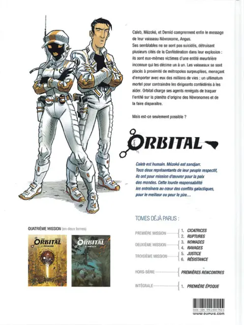 Verso de l'album Orbital Tome 8 Contacts
