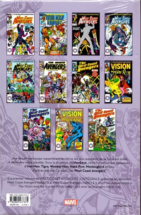 Verso de l'album West Coast Avengers - L'intégrale Tome 1 1984-1985
