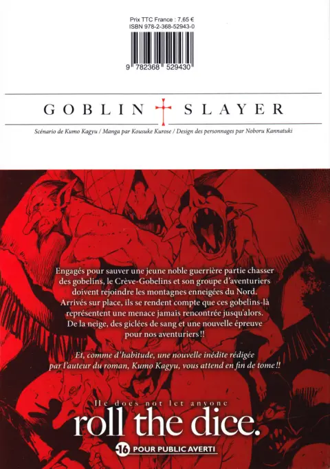 Verso de l'album Goblin Slayer 9