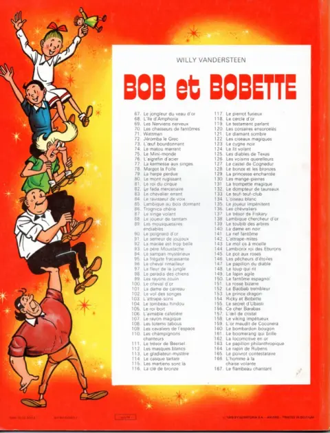 Verso de l'album Bob et Bobette Tome 69 Les nerviens nerveux