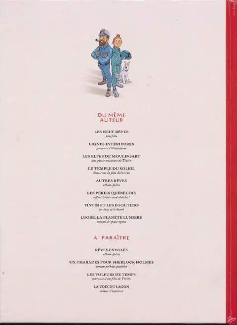 Verso de l'album Tintin Le Secret des Egoutiers