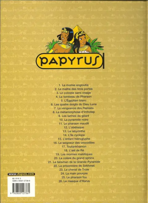 Verso de l'album Papyrus Tome 16 Le seigneur des crocodiles