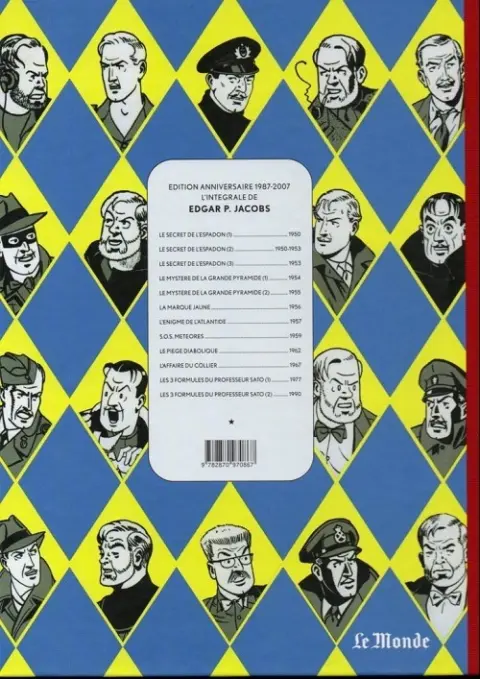 Verso de l'album Blake et Mortimer Tome 12 Les 3 formules du professeur sato t2