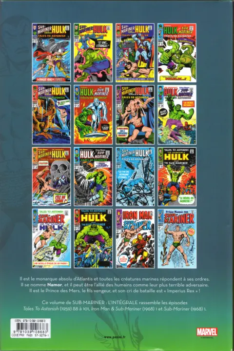 Verso de l'album Sub-Mariner - L'Intégrale 2 1967-1968