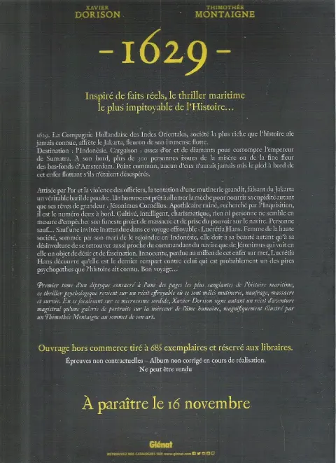 Verso de l'album 1629, ou l'effrayante histoire des naufragés du Jakarta Livre I L'Apothicaire du diable