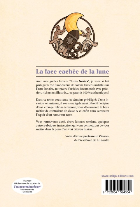 Verso de l'album Luna Nostra numéro 3 Les chroniques luniennes