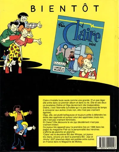 Verso de l'album Claire Tome 1 Claire s'installe