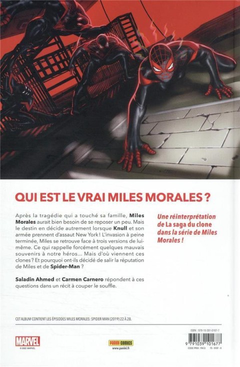 Verso de l'album Miles Morales : Spider-Man 2 La Saga des Clones