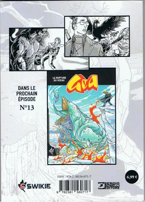 Verso de l'album Gea N° 12 Le livre des secrets
