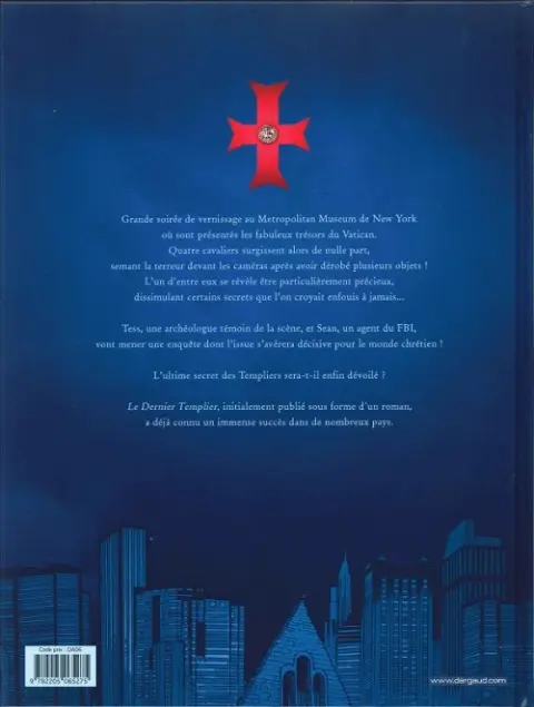 Verso de l'album Le Dernier templier Tome 3 L'Église engloutie