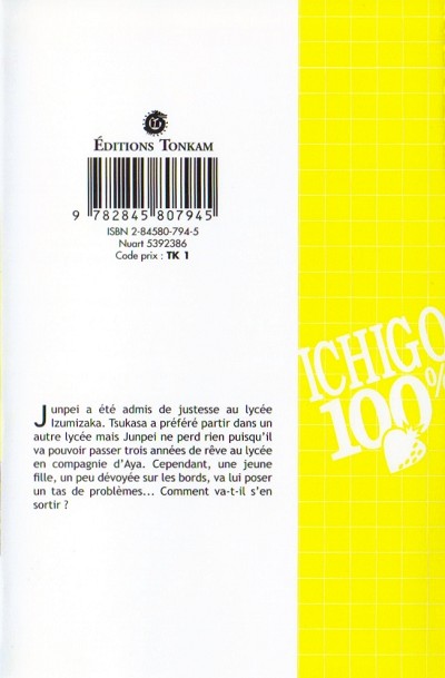 Verso de l'album Ichigo 100% 3 La Roue Du Destin