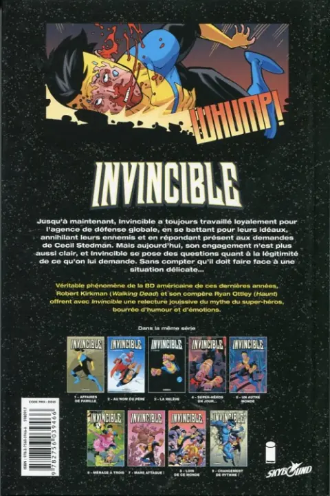 Verso de l'album Invincible Tome 9 Changement de rythme !
