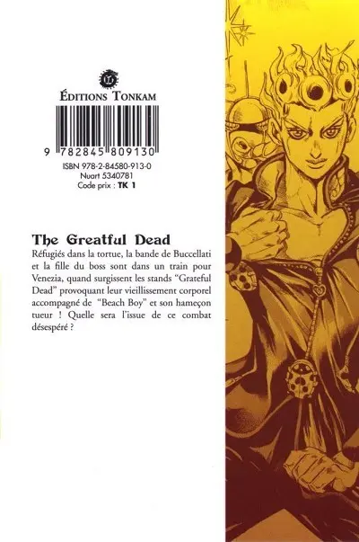 Verso de l'album Jojo's Bizarre Adventure - Golden Wind 7 The Grateful Dead