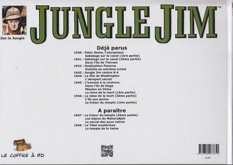 Verso de l'album Jungle Jim 1946 - La mine de la mort (2eme partie) - L'île aux perles - Le trésor du temple (1ere partie)