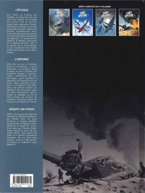 Verso de l'album Lady Spitfire Tome 4 Desert air force