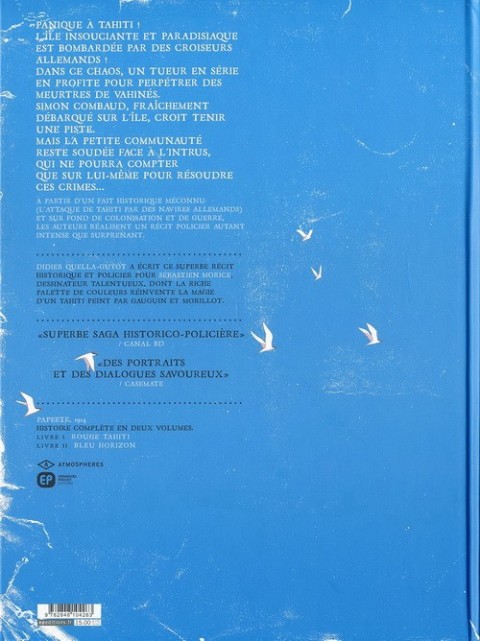 Verso de l'album Papeete, 1914 Tome 2 Bleu Horizon