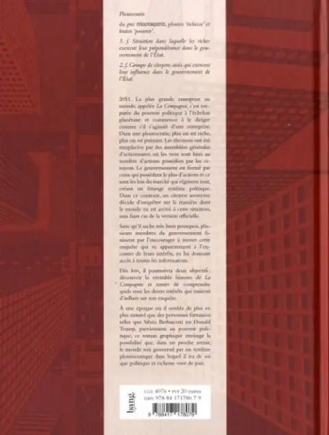 Verso de l'album Ploutocratie Ploutocratie, chronique d'un monopole global