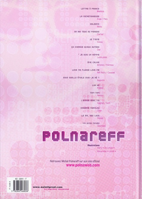 Verso de l'album Polnareff Polnareff suite de bulles