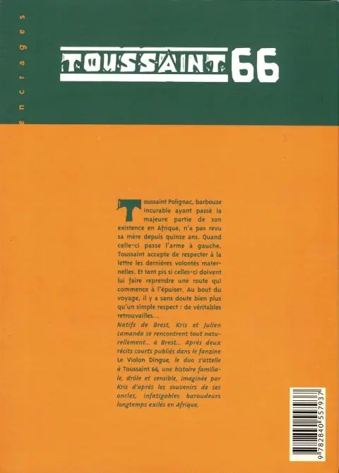 Verso de l'album Toussaint 66