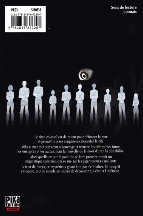 Verso de l'album L'Attaque des Titans 3