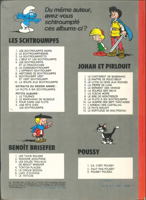 Verso de l'album Benoît Brisefer Tome 4 Tonton Placide