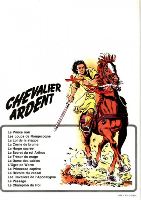 Verso de l'album Chevalier Ardent Tome 6 Le secret du roi Arthus