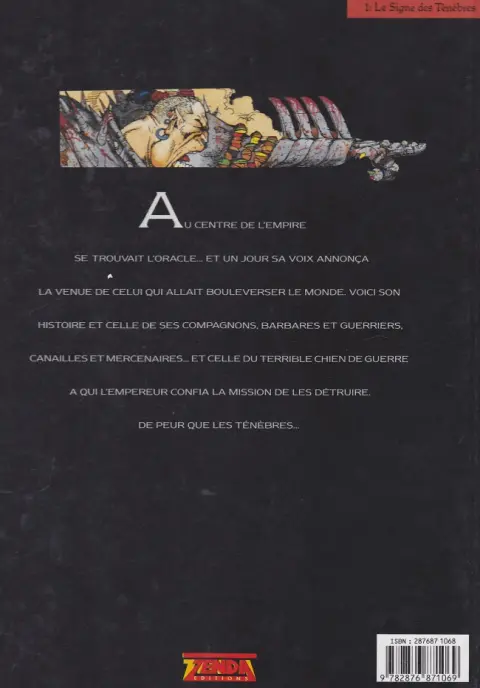 Verso de l'album Chroniques de la Lune Noire Tome 1 Le Signe des Ténèbres