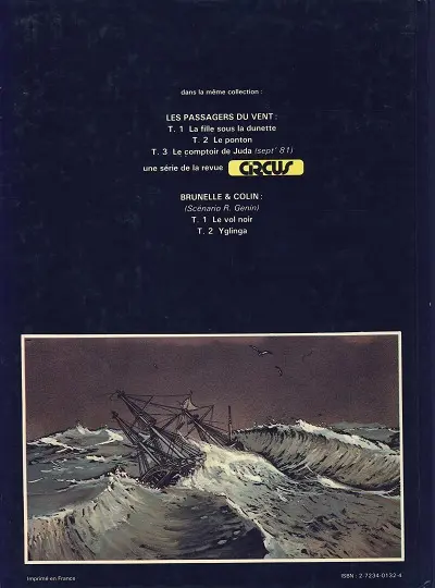 Verso de l'album Les Passagers du vent Tome 1 La fille sous la dunette