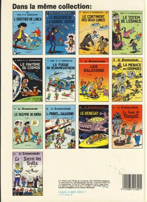 Verso de l'album Le Scrameustache Tome 5 Le fantôme du Cosmos