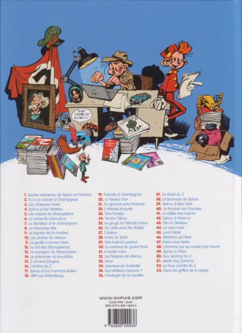 Verso de l'album Spirou et Fantasio Tome 1 4 aventures de Spirou ...et Fantasio