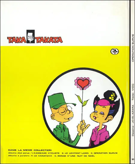Verso de l'album Taka Takata Tome 4 Opération survie