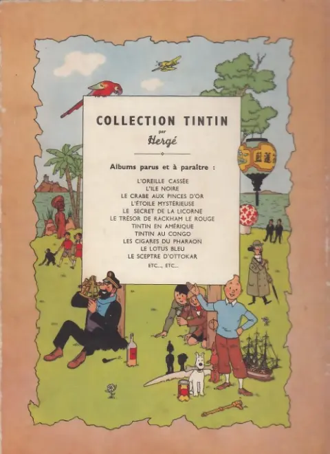Verso de l'album Tintin Tome 5 Le lotus bleu