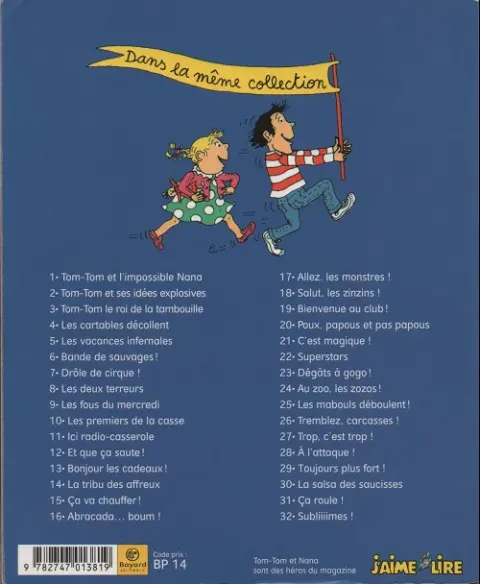 Verso de l'album Tom-Tom et Nana Tome 3 Tom-Tom, le roi de la tambouille